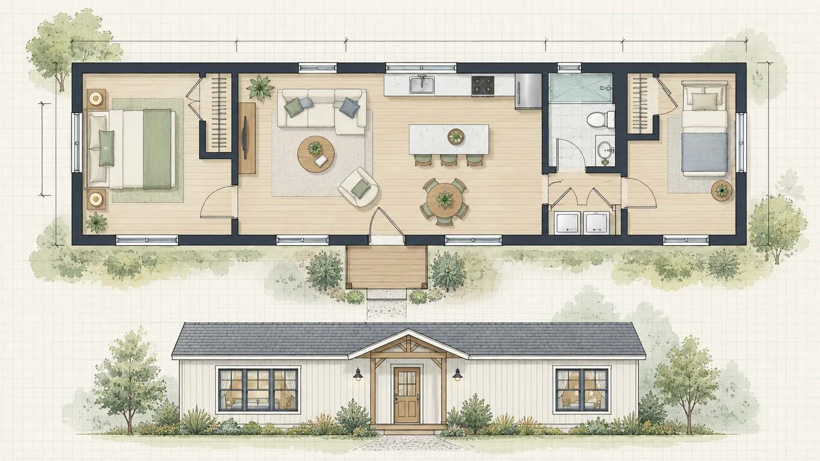 2 Bedroom Tiny Home Plans plan example