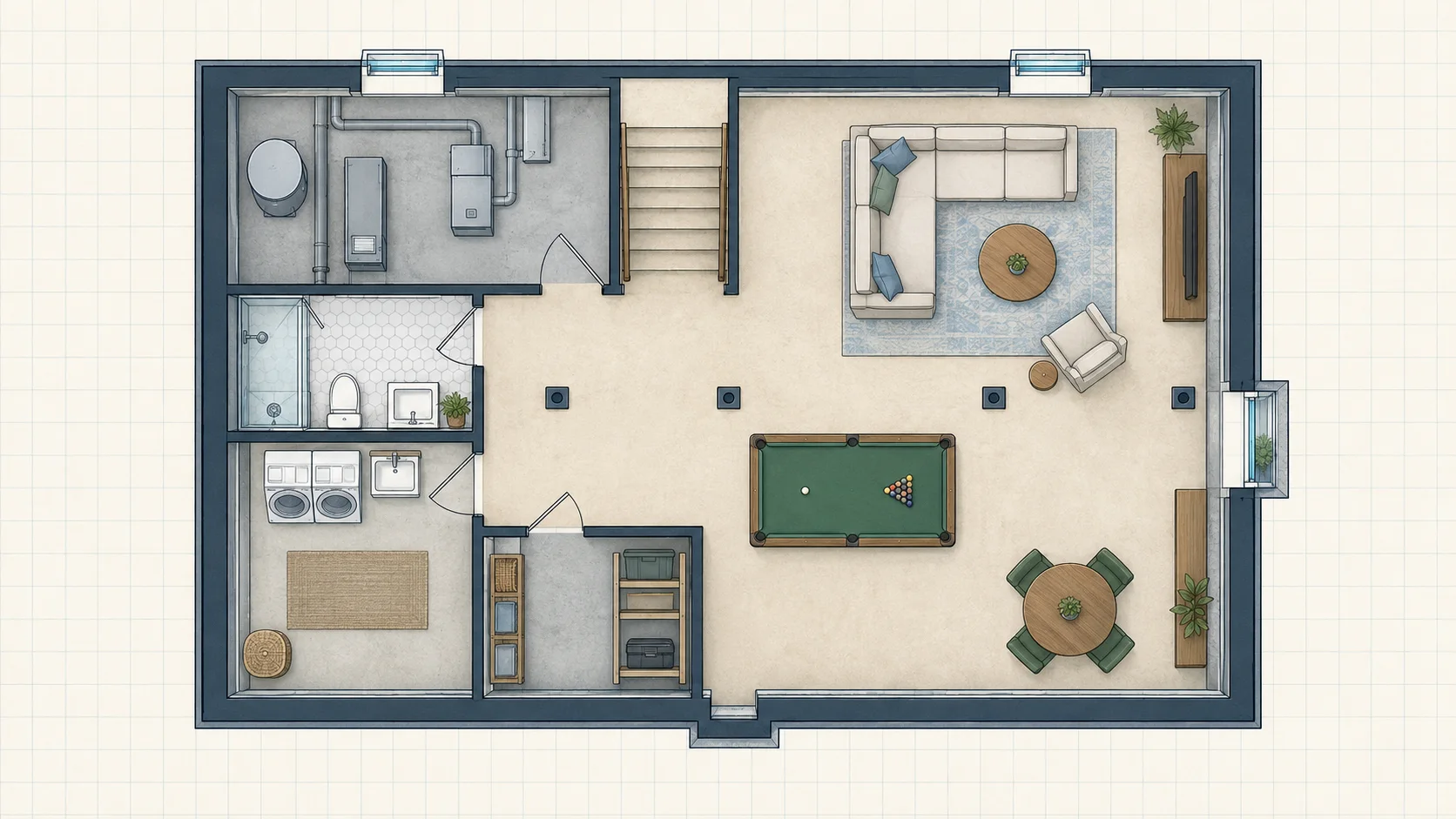 Basement Plans drawing example