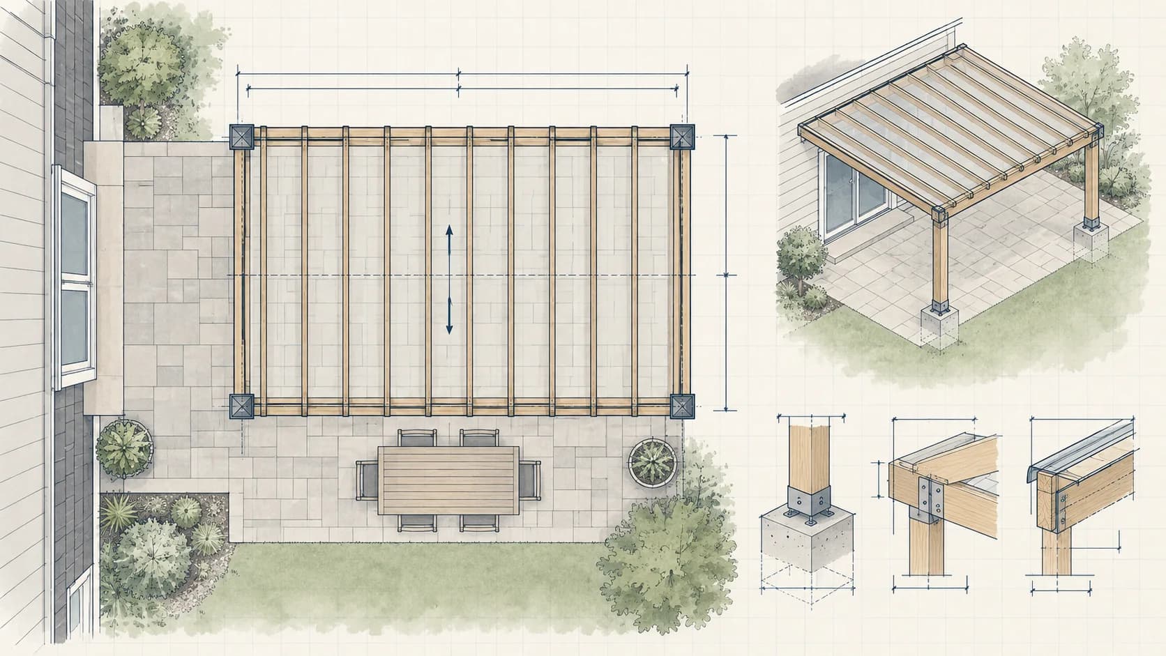 Patio Cover Plans drawing example