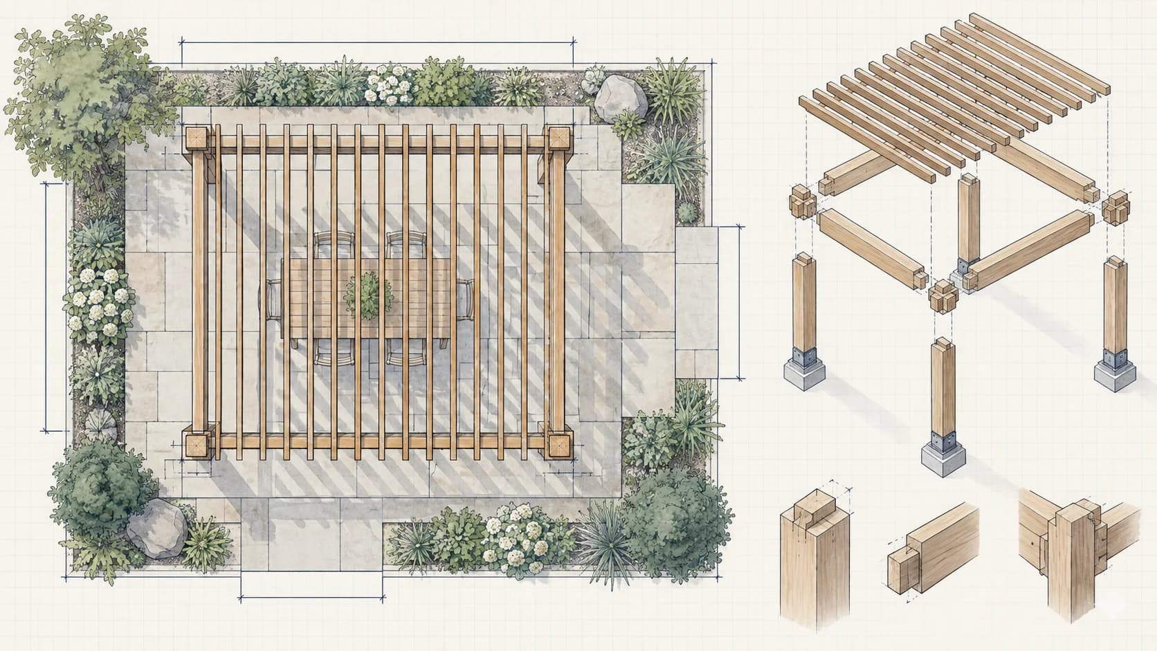 Pergola Plans drawing example