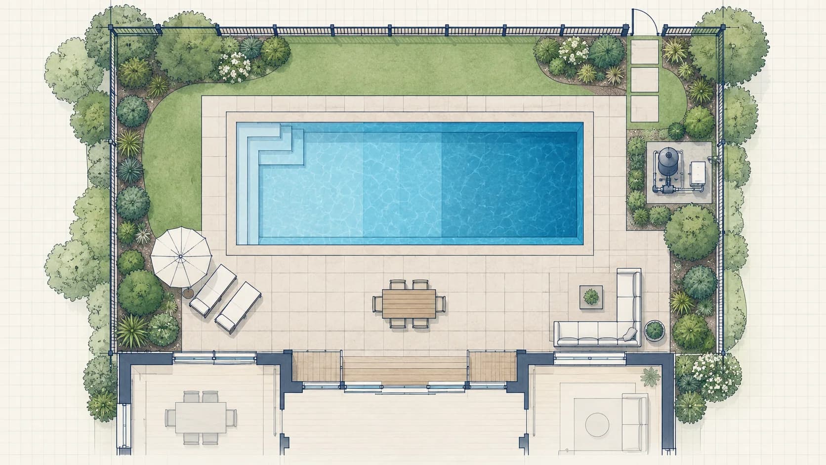 Pool Plans drawing example