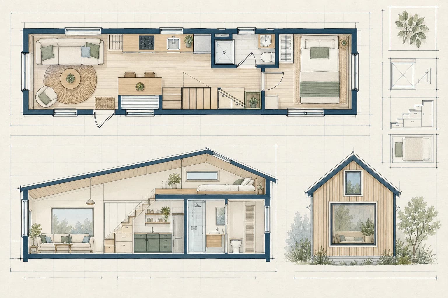 Tiny Home Plans drawing example