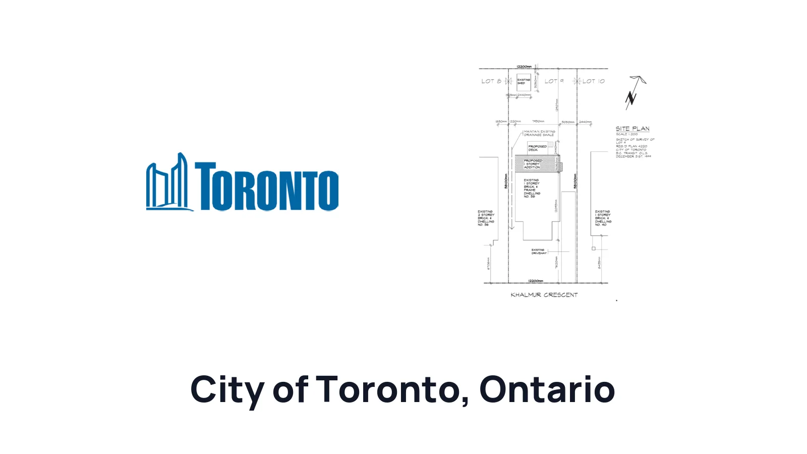 Toronto logo next to a residential site plan illustration