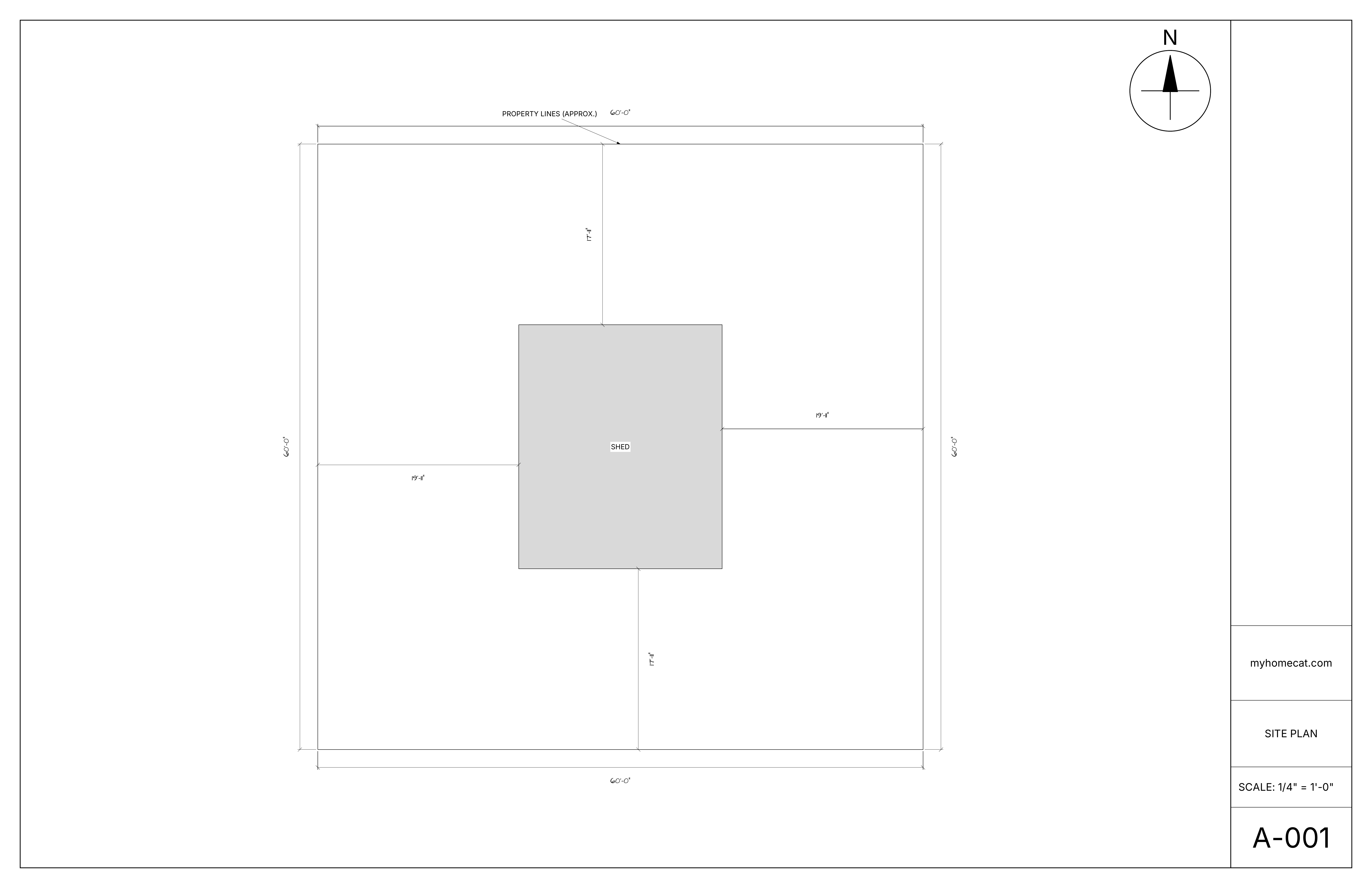 Site plan locating a proposed detached garage within property boundaries