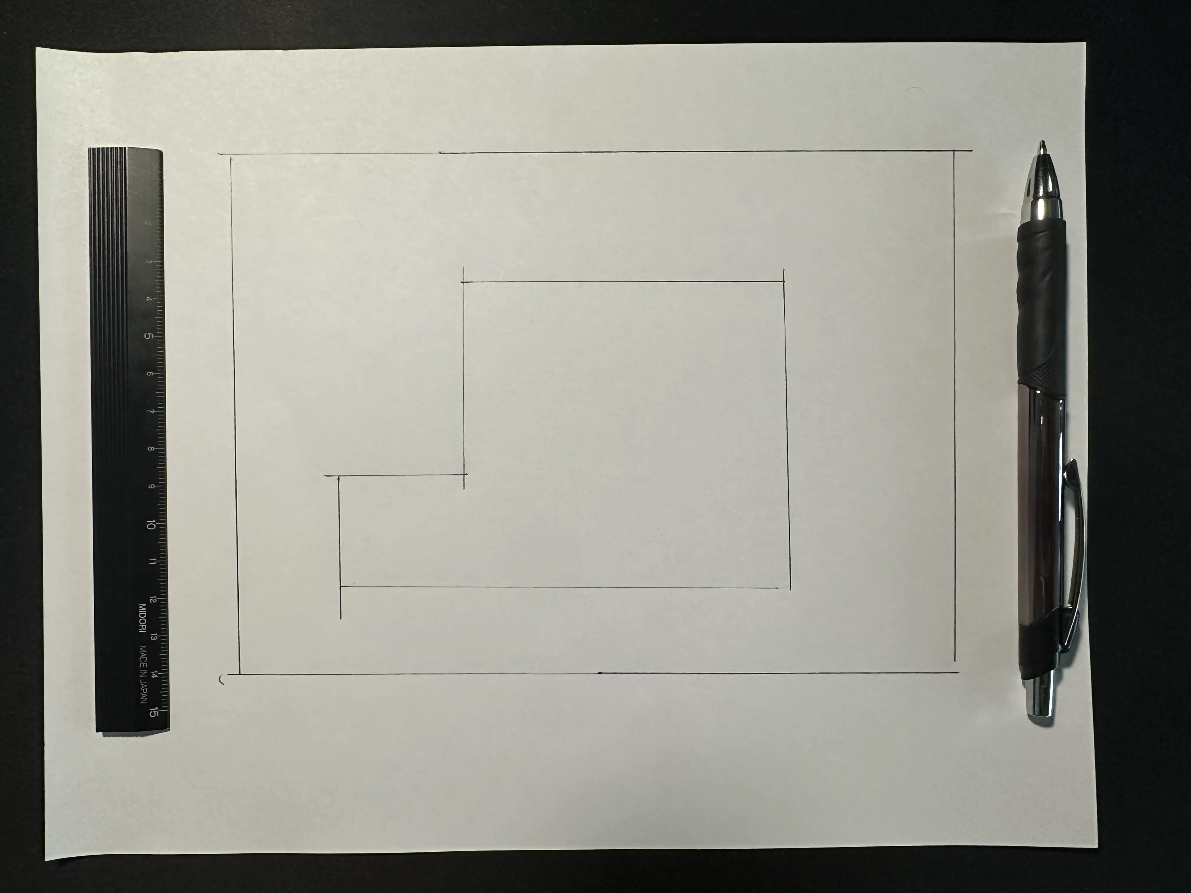 Property boundary drawn by hand